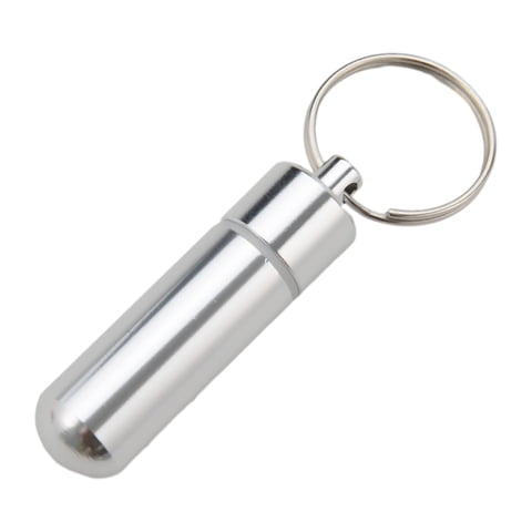 Ioensy - Estuche Portátil Para Pastillas, Llavero, Botella De Almacenamiento, Aleación De Aluminio Para Picnic En La Oficina