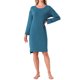 thumbnail image 2 of INSPIRE CHIC Camisón de Mujer de Manga Larga con Abertura en el Dobladillo Alto Bajo de Rayón con Sujetador Incorporado y Bolsillos Vestido de Dormir Ropa de Noche Embarazo M Azul, 2 of 5