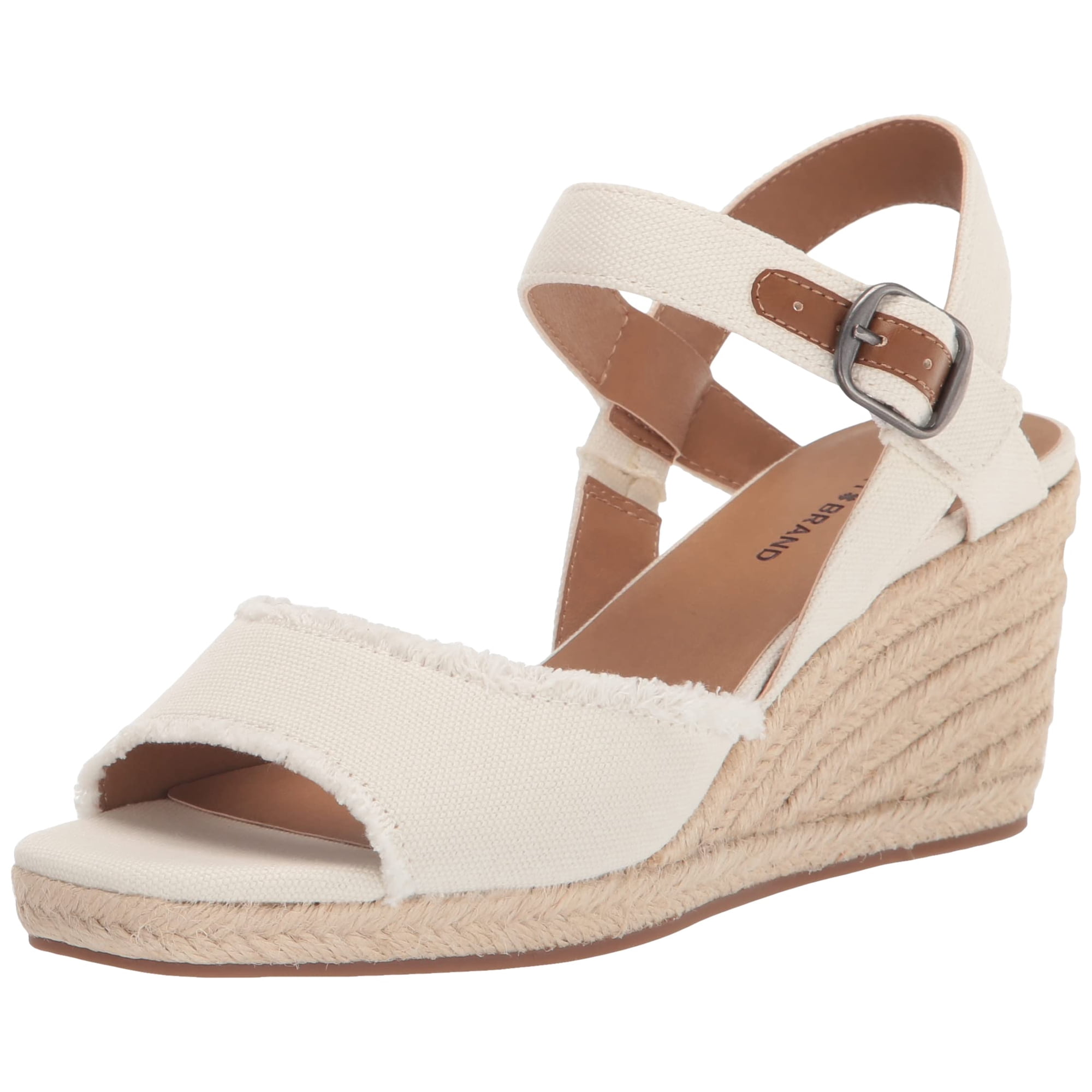 Sandalia Lucky Brand Mindra Con Cuña Para Mujer, Color Blanco 11