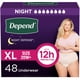 thumbnail image 1 of Ropa interior para incontinencia Depend Night Defense para mujer XL 48u, 1 of 8