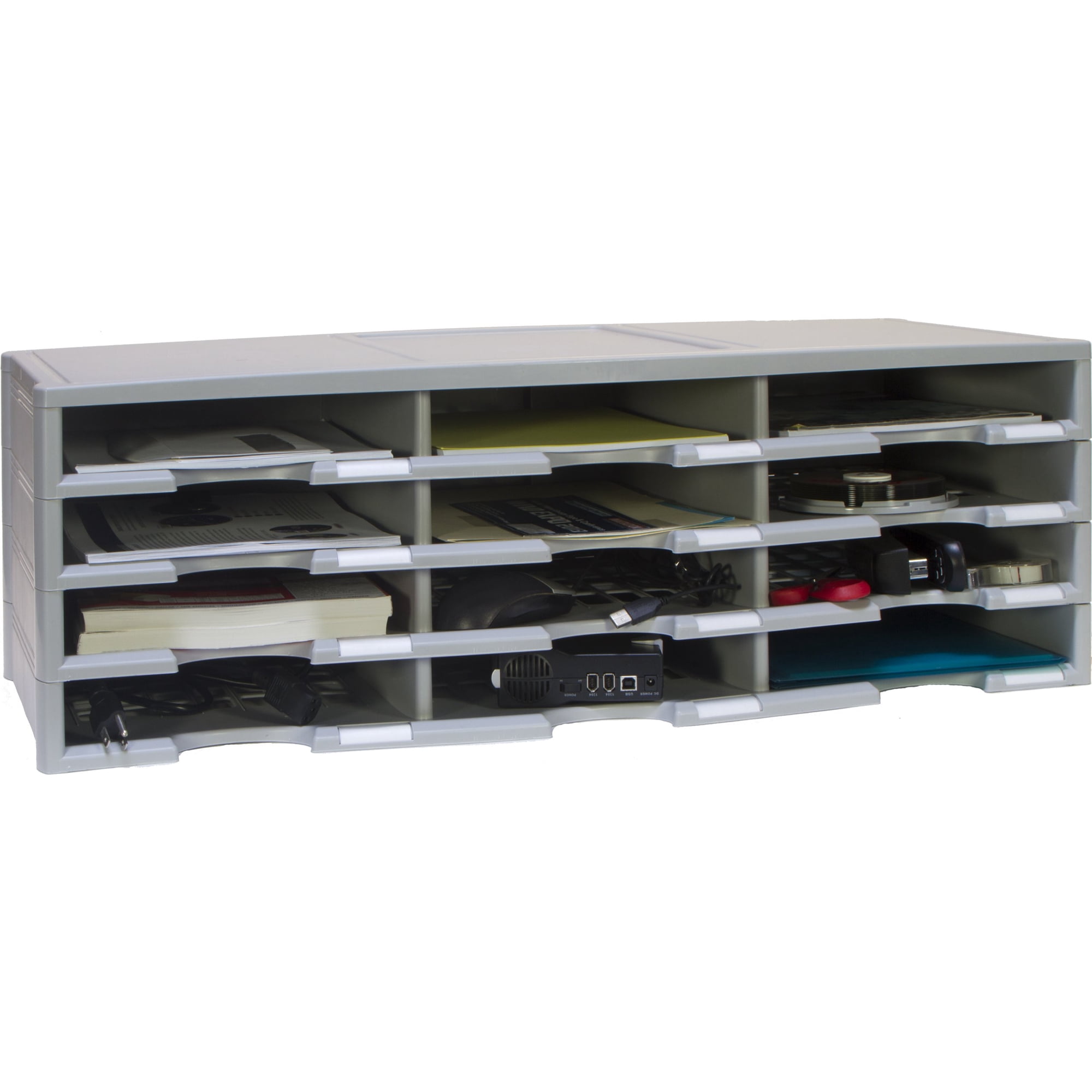 Organizador De Documentos Storex Con 12 Compartimentos Gris