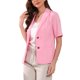 thumbnail image 4 of INSPIRE CHIC Blazer de algodón y lino de manga corta de verano para mujer de Halloween, casual de negocios para oficina y uso casual S Rosa, 4 of 6