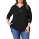 thumbnail image 1 of Agnes Orinda Conjuntos de Halloween Tallas Grandes Blusas Túnicas para Mujeres Camisa de Manga Larga con Cuello en V Botón de Otoño Suéter Suelto 3X Negro, 1 of 6