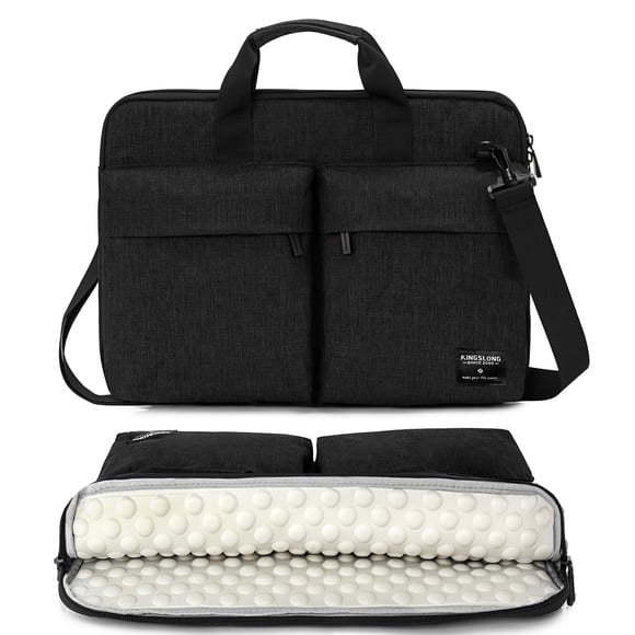 Bolsa para portátil KINGSLONG Slim de 17 a 17,3 pulgadas con correa para el hombro, negra