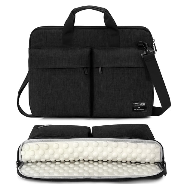 Bolsa para portátil KINGSLONG Slim de 17 a 17,3 pulgadas con correa para el hombro, negra