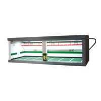Magideal - 1/64 Modelo De Exhibición De Automóviles Organizador De Exhibición Con Luz Y Acrílico Escena De La Escena De Estacionamiento De La Escena Del Depósito