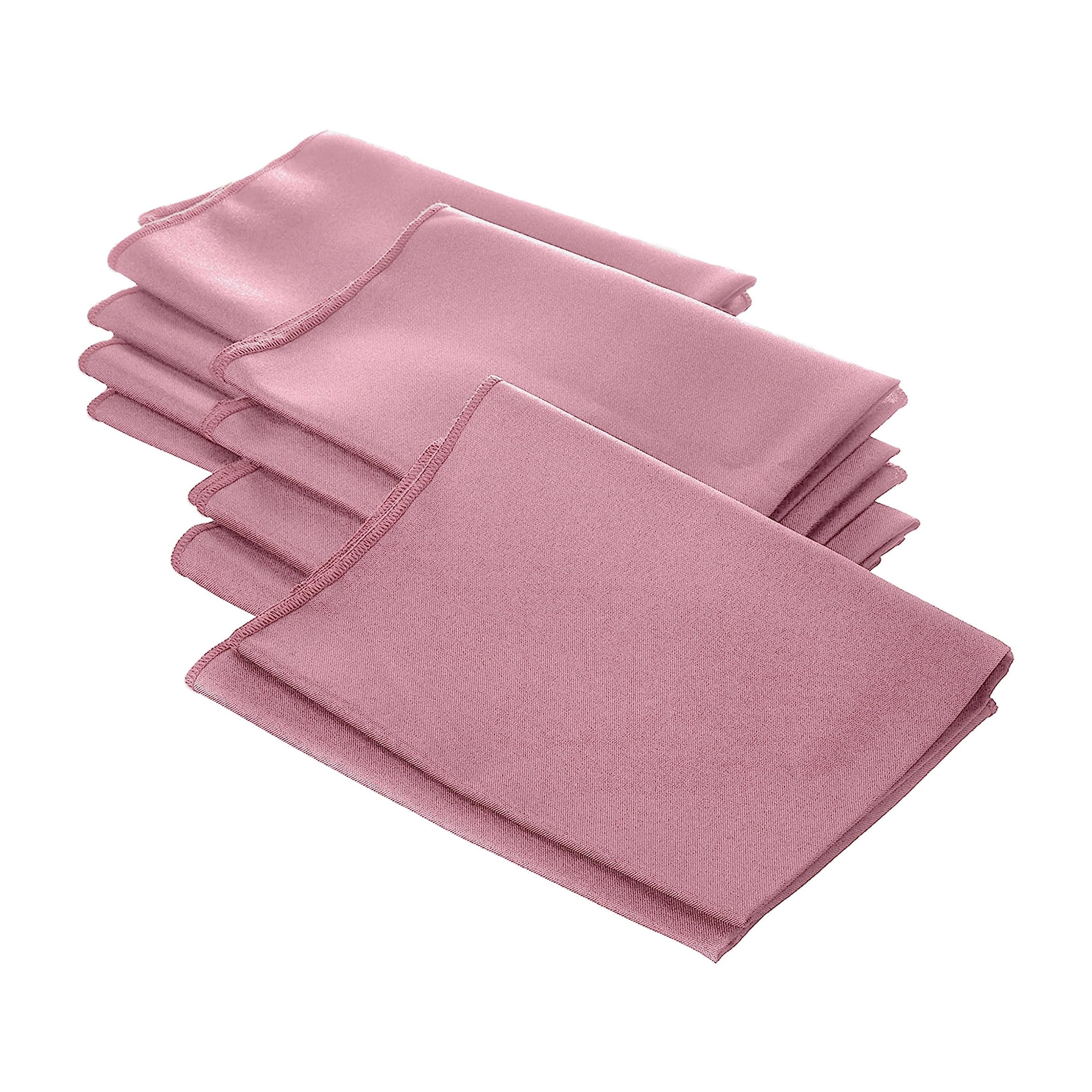 Servilletas De Tela La Linen Polipopelina, Paquete De 10 Unidades, Color Rosa Empolvado, 45 X 45 Cm