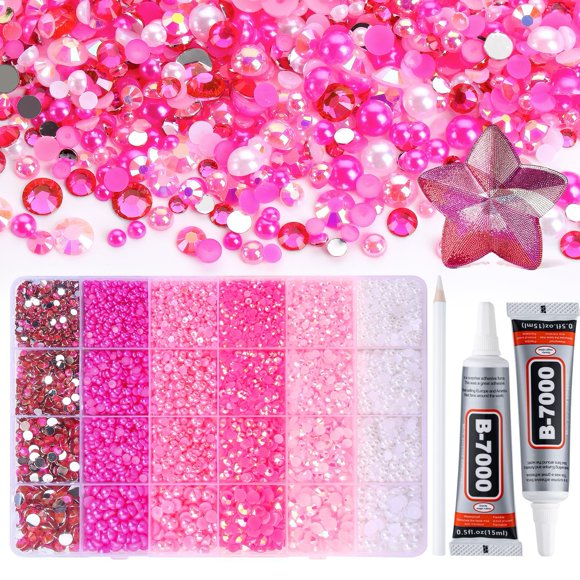 Strass MYYKO 3-6 mm Tamaño Mixto 14400 piezas Rosa intenso