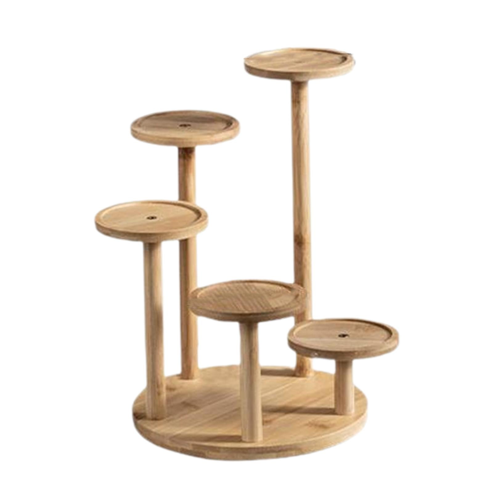 Ioensy - Soporte De Madera Para Plantas De Mesa, Pequeño Soporte Para Plantas De 5 Niveles Para El Hogar, La Oficina Y El Balcón
