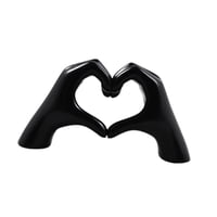 Magideal - Corazón De La Escultura De La Mano Adorno De Escritorio Regalo Ideal, Manualidades, Estatua De Los Dedos De Amor, Figura De Gesto Para La Oficina De L Negro