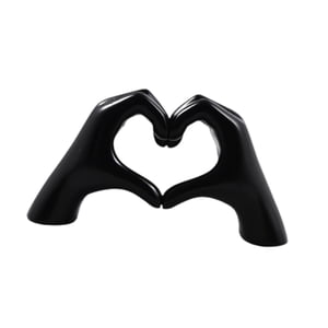 Magideal - Corazón De La Escultura De La Mano Adorno De Escritorio Regalo Ideal, Manualidades, Estatua De Los Dedos De Amor, Figura De Gesto Para La Oficina De L Negro