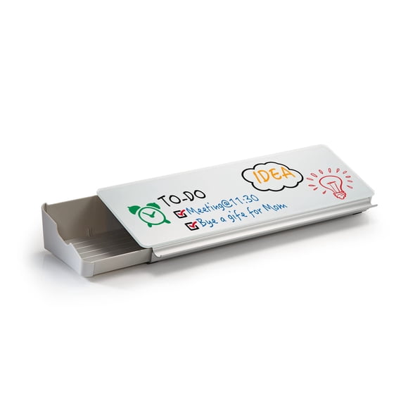 Bloc de notas organizador y almacenamiento de escritorio, pizarra blanca de cristal