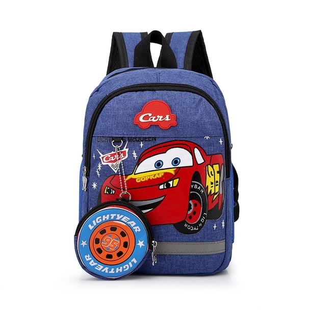 Anime car Backpack Cars Printing Boys Primary Children School Bag Kids Kindergarten Backpack Travel Bag