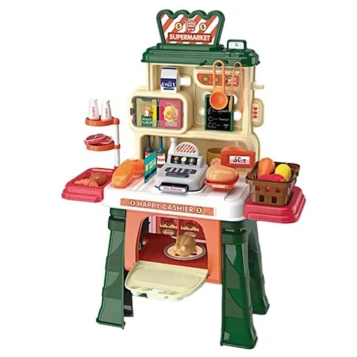Total E-commerce - Juguete Set Supermercado 51 Piezas Verde Infantil 65x50cm