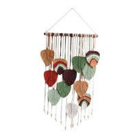 Bothyi - Hoja Macrame Colgante De Pared Dormitorio Acentos Hechos A Mano Tapiz Bohemio Decoración De Pared