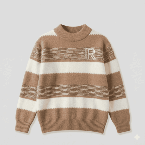Sueter Ni o Invierno Tejido Rayado Cuello Alto Moda Infantil