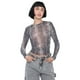thumbnail image 1 of Polera Mujer Malla Manga Larga Print Pitón Negro Corona, 1 of 5