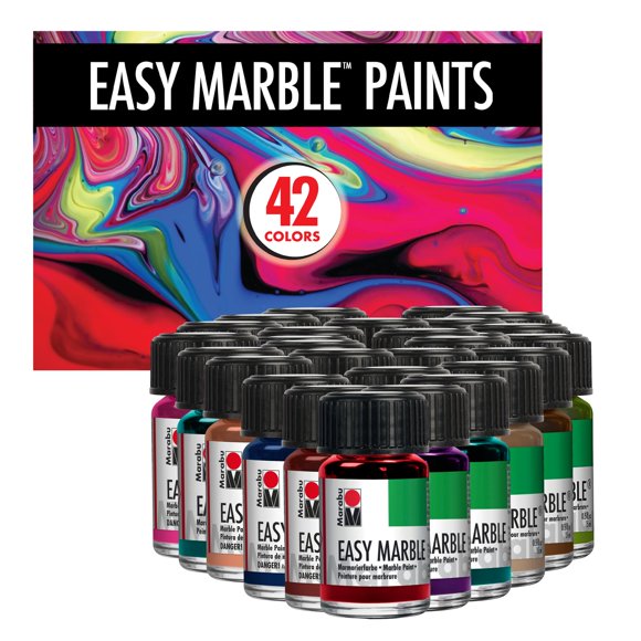 Set de Pinturas Marabu Easy Marble 42 Colores en Botellas de 15 ml