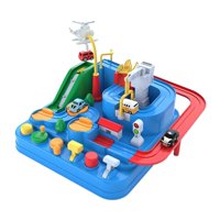 Magideal - Tren Manual Interactivo Juego De Vehículos Dinosaurio Rampa Juego Educativo Modelos Juguetes Pista De Carreras Coches De Juguete Coche Aventura Para B , Mini Azul