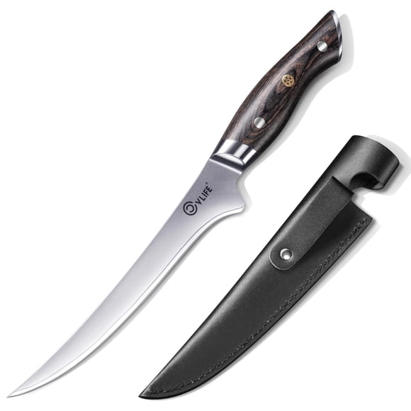 Cuchillo Fileteador CVLIFE 18 cm Acero 10Cr15Mov con Funda