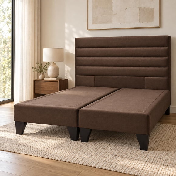 Cama 2 Plazas Tapizada Chocolate