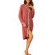 thumbnail image 1 of INSPIRE CHIC Camisón de Mujer de Manga Larga con Botones, Camisa de Dormir Midi de Rayón Suave con Ribete en Contraste para Primavera Otoño S Rojo, 1 of 6