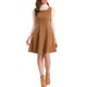 thumbnail image 1 of INSPIRE CHIC Vestido Pichi para Mujer sin Mangas Casual Vintage de Imitación de Ante Camiseta Vestidos S Marrón, 1 of 6