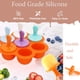 thumbnail image 3 of Molde para paletas, moldes de silicona para paletas, molde para paletas para bebés, moldes de silicona sin BPA, molde para paletas de fácil liberación con palitos para niños y adultos (naranja), 3 of 7