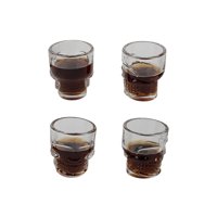 Homewell - Set De 4 Shots Para Beber Diseño Calavera 6X3X3Cm