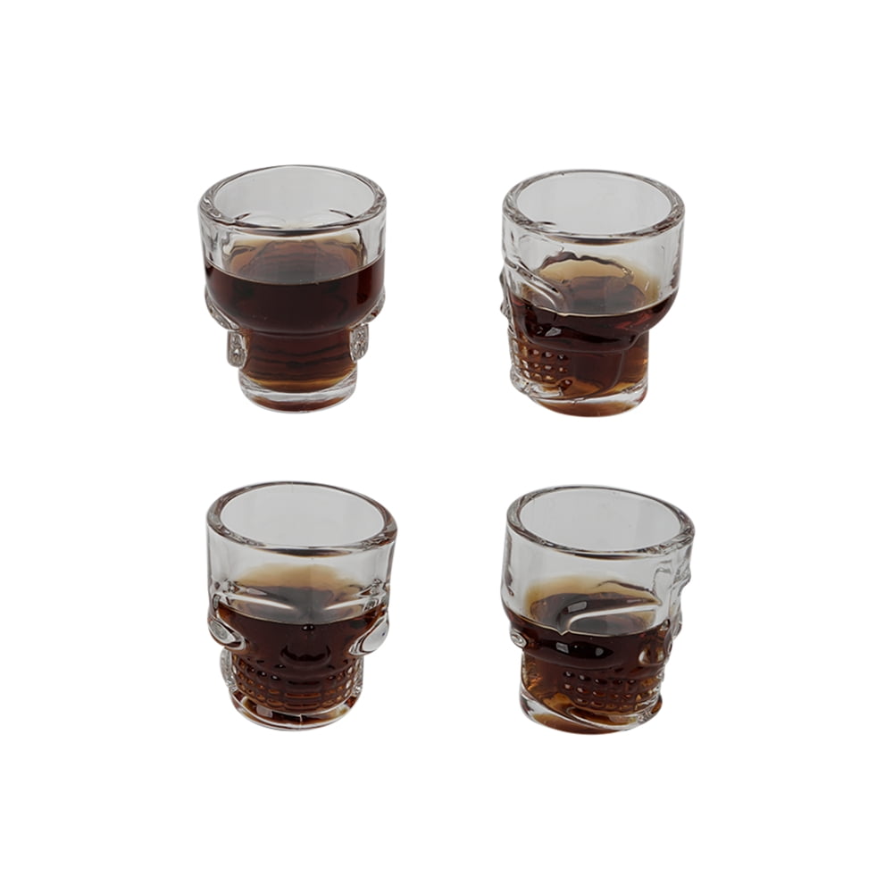 Homewell - Set De 4 Shots Para Beber Diseño Calavera 6x3x3cm