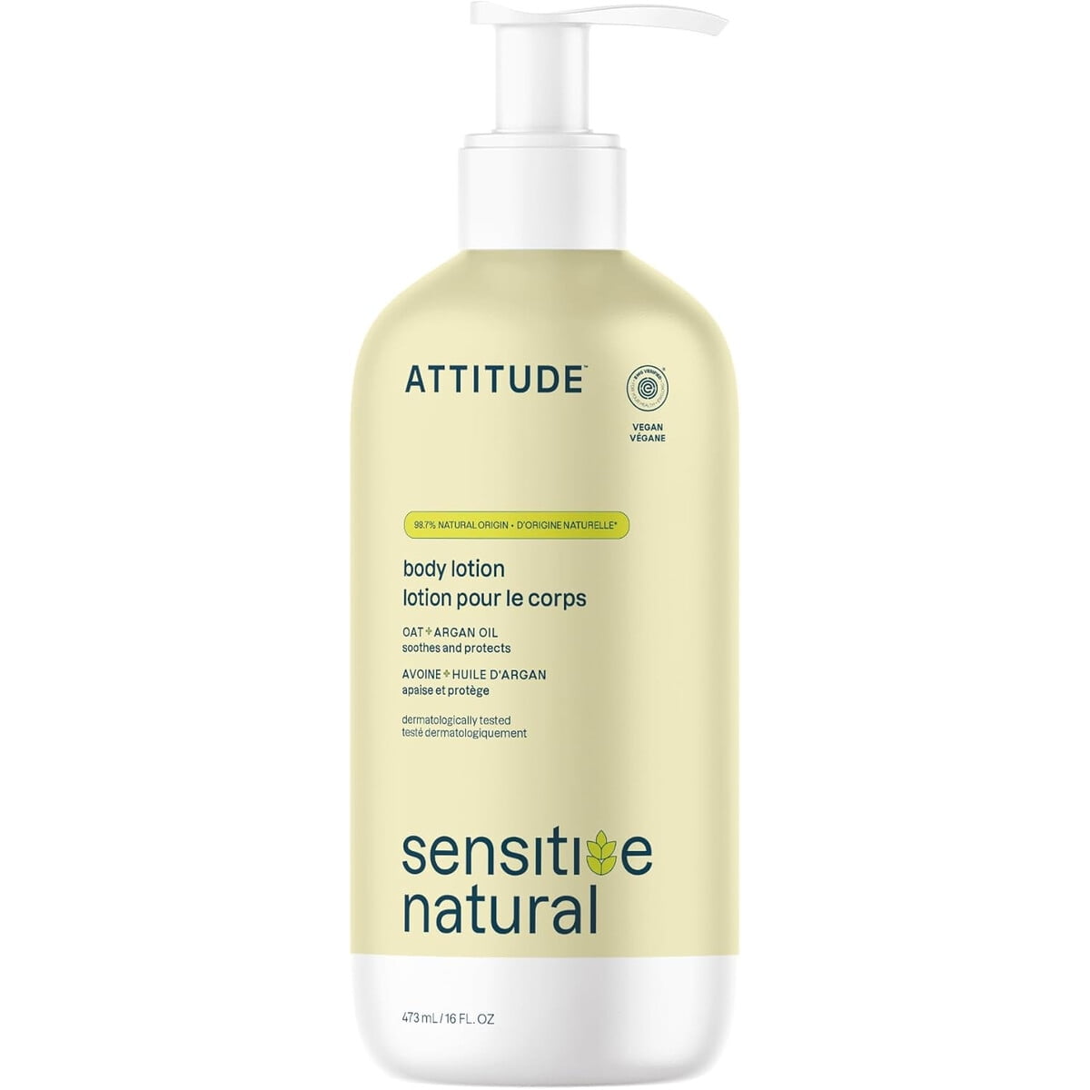 Loción Corporal Attitude Piel Sensible Avena Argán 473 Ml