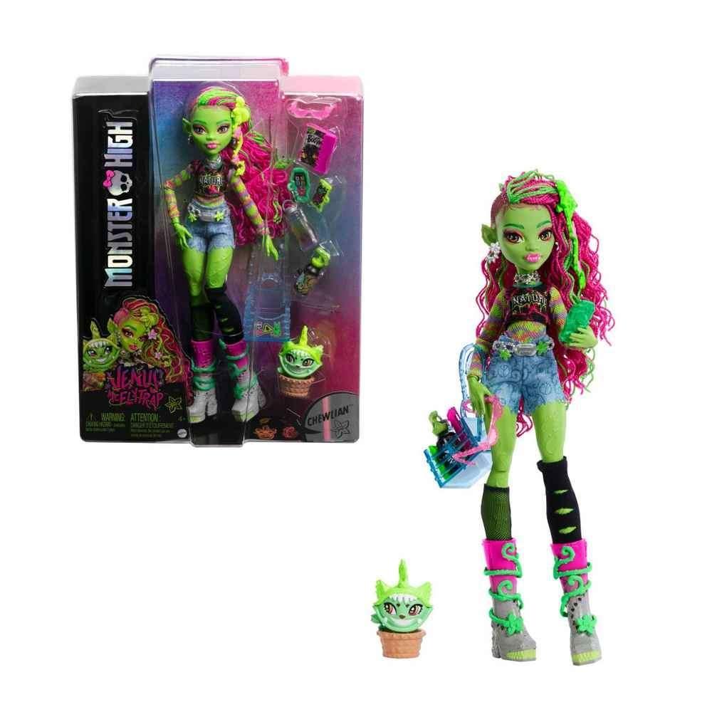 Muñeca Monster High Venus Mcflytrap Con Mascota Chewlian