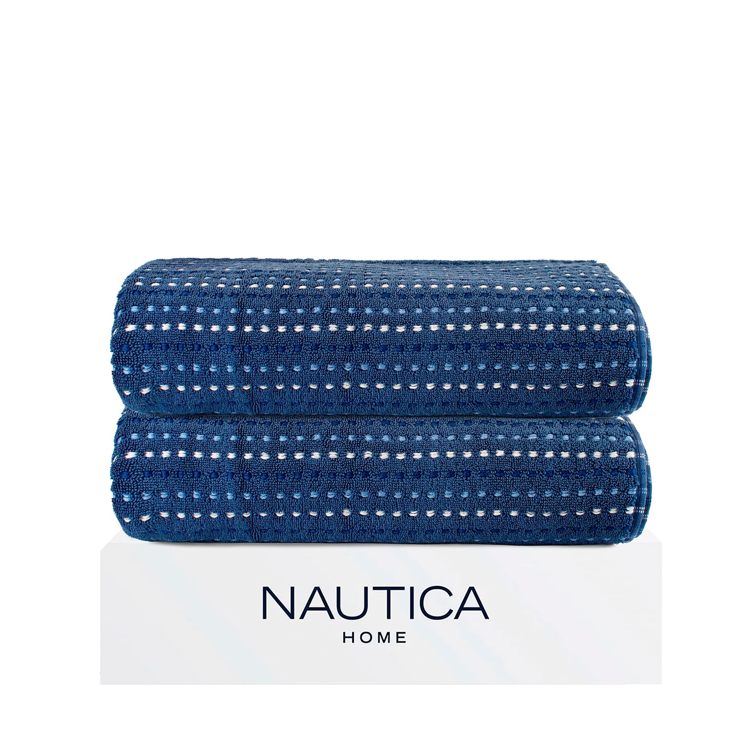 Pack 2 Toallas De Baño Stripe Nautica Home 100% Algodón76x137cm Azul