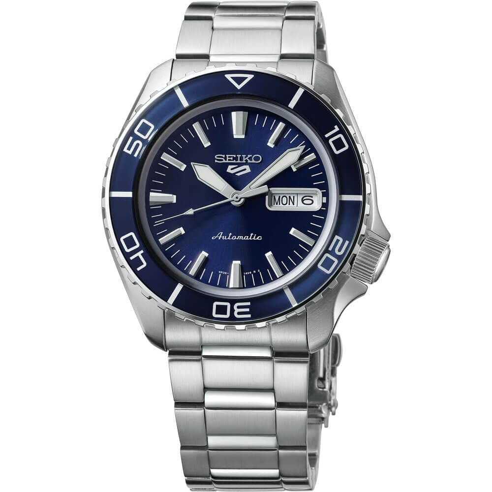Reloj Seiko 5 Sports Srpk97 Para Hombre Con Esfera Azul Sunray