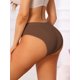 thumbnail image 3 of INSPIRE CHIC Bragas Cómodas de Cobertura Completa de Cintura Media para Mujer Talla Grande Café Oscuro, 3 of 4