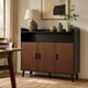 thumbnail image 1 of Aparador Buffet Industrial 100x34x92 cm Nogal Negro 3 Puertas Repisas MDF 12 mm, 1 of 6