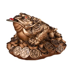 Magideal - Estatuilla De Rana De La Riqueza, Escultura De Mesa Hecha A Mano, Colección Tradicional, Adorno De Mesa, Rana De Tres Patas Para Escritorio De Oficina Bronce