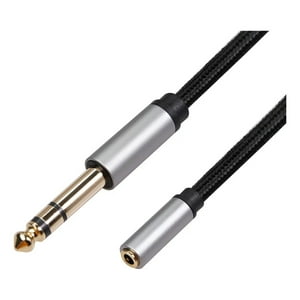 Genérica - 3Mts Cable Plug Adaptador 3,5 A 6,35 Alargador Audífonos