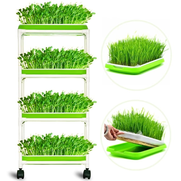 Bandejas Sprout LeJoy Garden de 4 capas con estante extra resistente