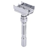 Ioensy - Maquinilla De Afeitar De Seguridad Manual De Doble Filo Chapada Con 5 Cuchillas Reutilizables Para Hombres De Viaje