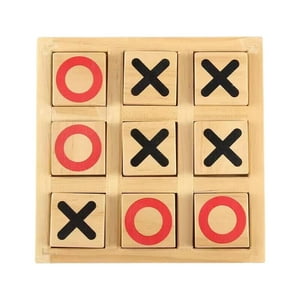 Genérico - Juego De Madera Tic Tac Toe, Juego De Mesa De Ajedrez, Juego Interactivo Para Exteriores E Interiores, 16,3 Cm X 2,5 Cm X 16,3 Cm