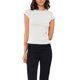 thumbnail image 1 of INSPIRE CHIC Blusas de pata de gallo para mujeres, elegante cuello redondo elástico, blusa de oficina con mangas cortas, talla L, caqui claro, 1 of 6