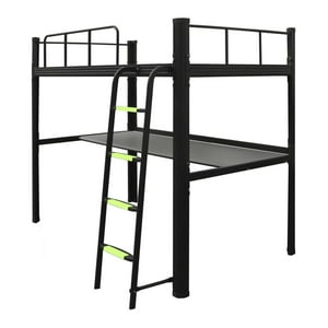 Mueble Market - Cama Alta Con Escritorio Strong 1 Plaza Negro