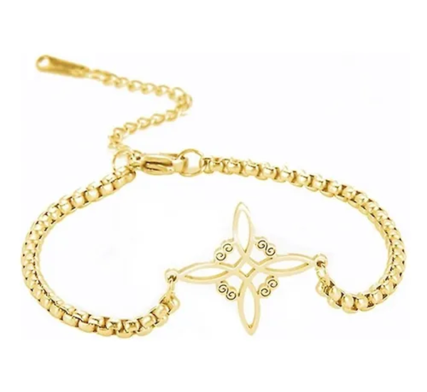 Genérico - Pulsera Nudo Bruja Celta Dorada Acero / Todojoyas