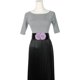 thumbnail image 5 of INSPIRE CHIC Cinturón Elástico Ancho para Mujer, Corsé Elástico con Doble Flor Grande, Dulce Elegante Casual para Vestido 68x6cm(LxW) Púrpura Claro, 5 of 6