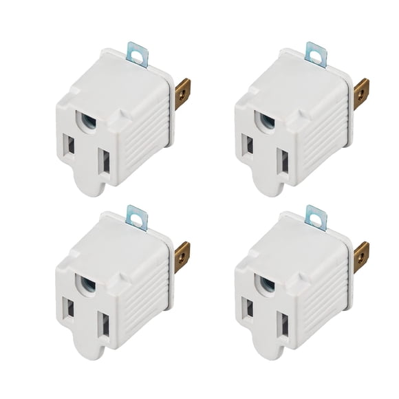 Adaptador de corriente Oviitech de 3 a 2 clavijas, 15 A, 125 V, paquete de 4