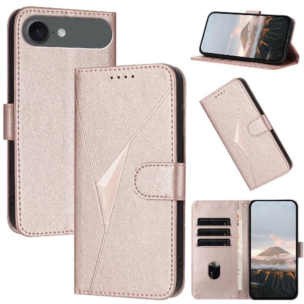 Funda Cartera Fibra de Carbono para iPhone Air con Soporte y Cierre Magnético Rosa