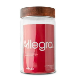 Frasco Vidrio Allegra 1 Litro Tapa Madera Vidrio Contenedor Cocina