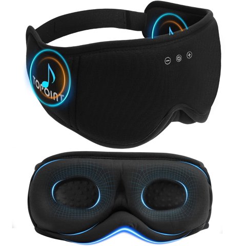 Máscara Para Dormir Con Auriculares Bluetooth 5.4 Topoint Blackout