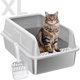 thumbnail image 1 of High-Sided Stainless Steel XL Cat Litter Box for Cats, 1 of 3